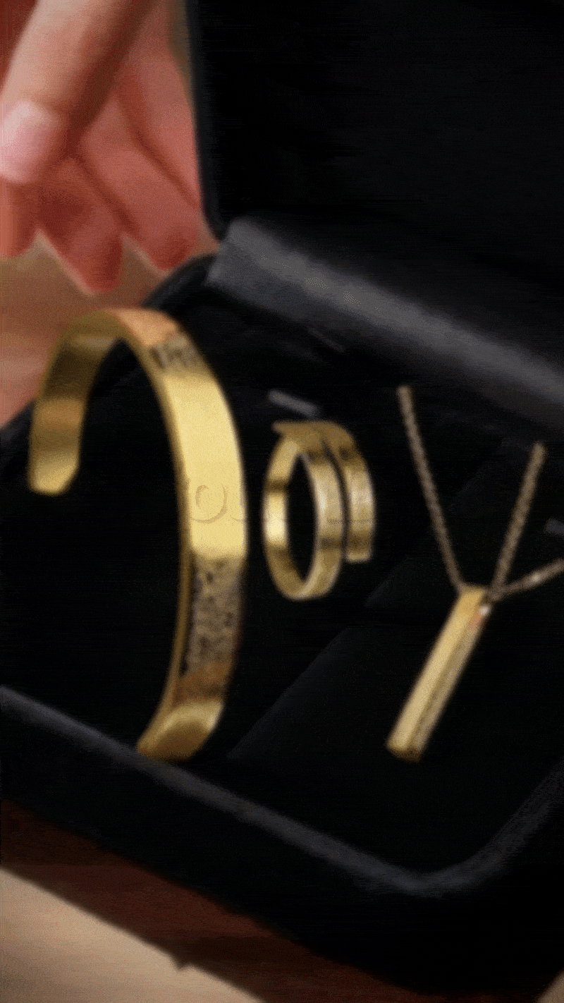 Aytul Kursi Jewelry Set – Bracelet & Bar Necklace