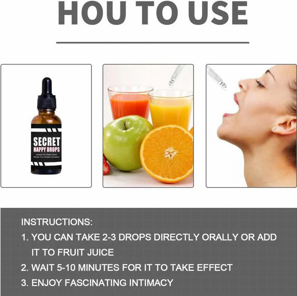 Secret Happy Drops – Natural Mood & Energy Support Drops for Relaxation and Intimate Wellness